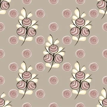 Abstract Berries seamless pattern Stock Illustration