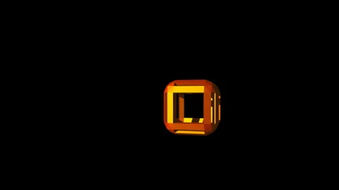 Abstract bevel cube outline moving black background 3d animation Stock Footage 251147888