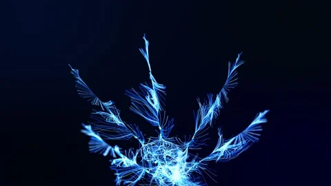 Abstract bg like winter frost pattern in 3d space. Particles form branches like Stock Footage 141657192