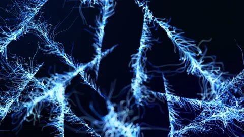 Abstract bg like winter frost pattern in 3d space. Particles form branches like Stock Footage 143464517