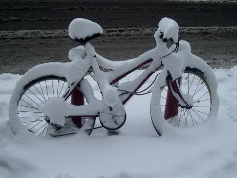 Abstract Bicycle in the snow Stock Photos
