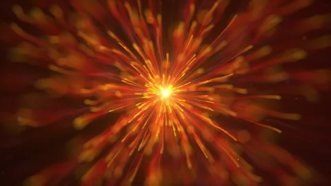 Abstract big bang in space. Flying particles in space with an accelerated Stock Footage 157487784