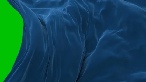 Abstract Big Blue Cloth Surface Waving in the Wind and Revealing the Background Stock-Footage 109132206