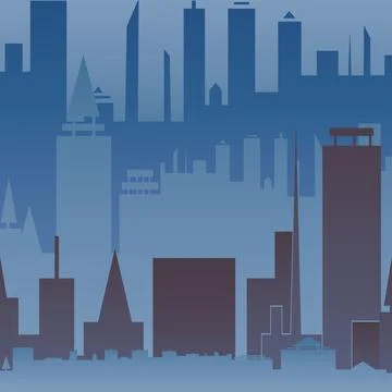 Abstract Big city Seamless pattern. Urban print Stock Illustration