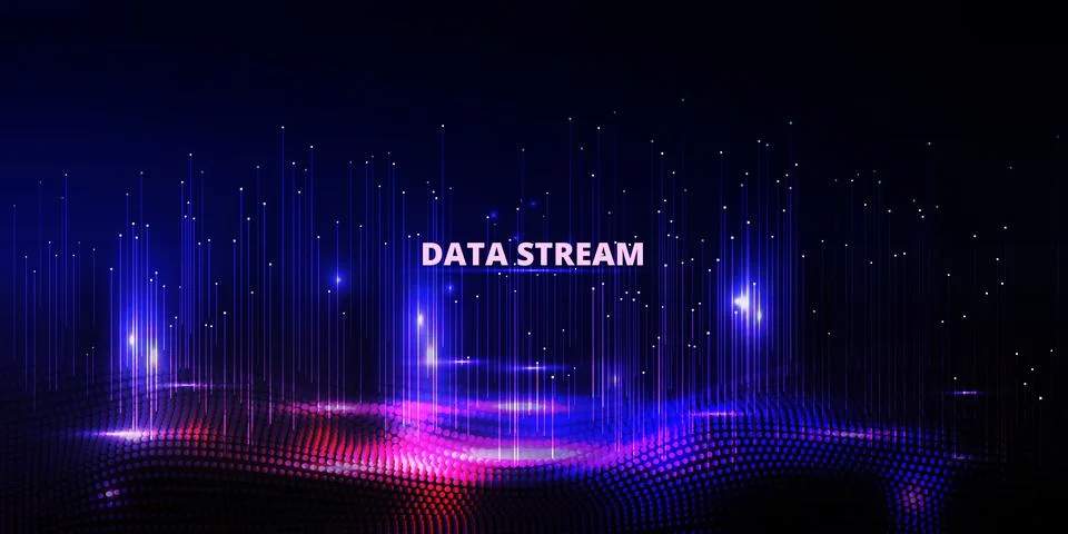 Abstract big data background. Cyberspace network. Information stream. Visual Stockillustratie