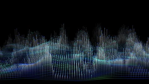 Abstract Big Data complex surface graph animation. Quantum computing array .. 動画素材 337949009
