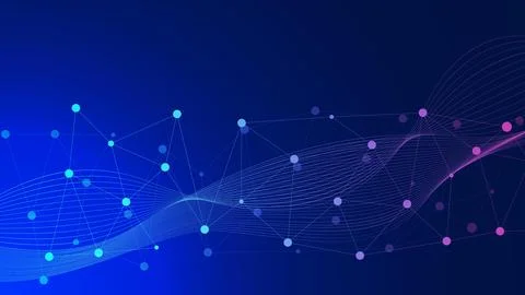 Abstract big data digital network connection concept on blue background. イラスト素材