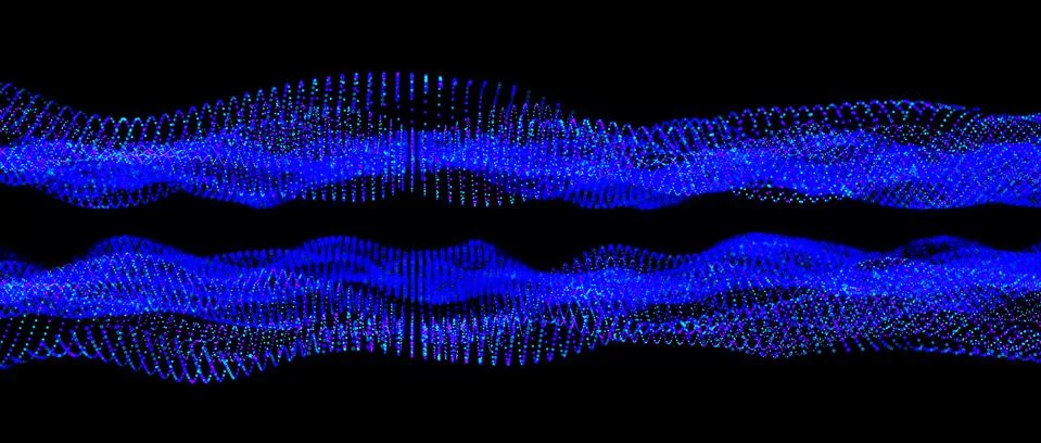 Abstract big data futuristic light wallpaper background design. Science dark Illustrazione stock