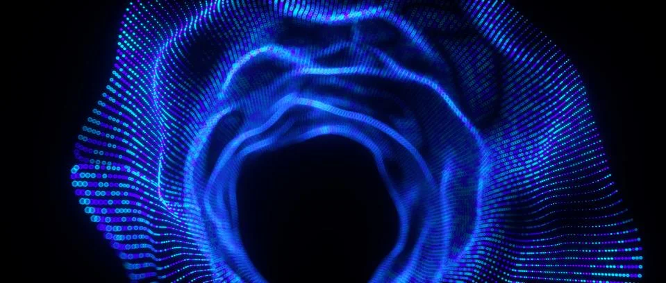 Abstract big data futuristic light wallpaper background design. Science dark Stock Illustration
