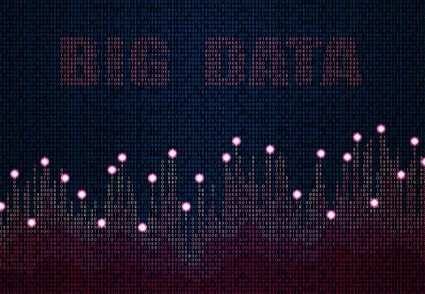 Abstract big data graph. Infographic design. Digital field in color. illustra Illustrazione stock