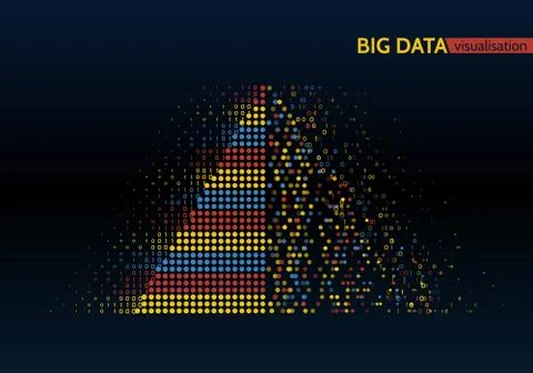 Abstract big data machine learning algorithms. Stock Illustration