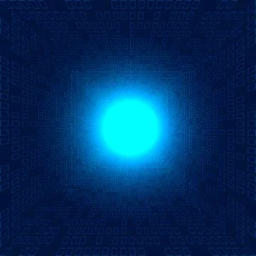 Abstract big data squares pattern futuristic transfer data perspective on blu 스톡 일러스트
