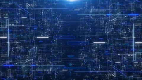 Abstract big data structure futuristic technology fly through 4K motion. Stock Footage 242512396