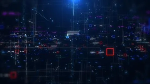 Abstract big data structure futuristic network connection technology. Stock Illustration