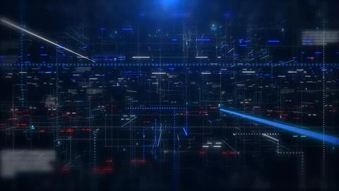 Abstract big data structure futuristic network technology illustration. Stock Illustration