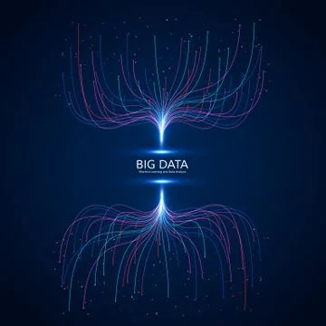Abstract Big Data Visual Concept. Machine Learning and Data Analysis. Digital Illustrazione stock