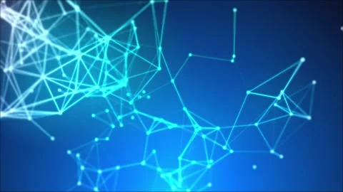 Abstract Big Data Visualization Mesh Loop Video with Glowing Light Rays Video stock 341462908