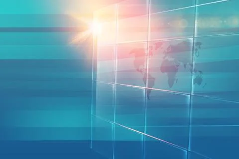 Abstract big flat screen with lens flare at left edge concept series Иллюстрация