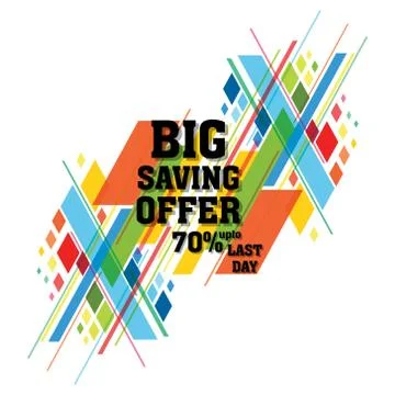 Abstract  big saving offer banner design Stock Illustration