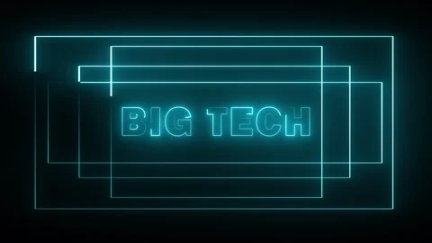 Abstract BIG TECH Text Microchip with Glowing Light Lines Stock Footage 331275713