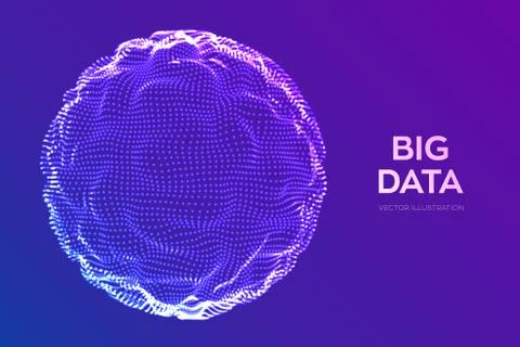 Abstract bigdata science background. Sphere grid wave. Big data innovation te Stock Illustration