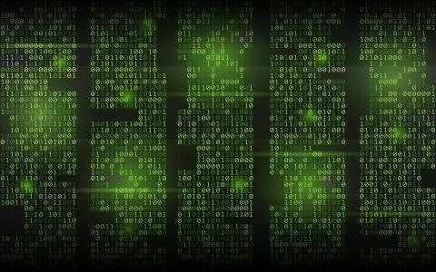 Abstract binary background. Green streaming code. Columns with digits Stock Illustration