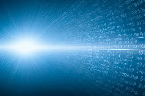 Abstract binary blue background. Technology background. Futuristic informatio Stock Illustration