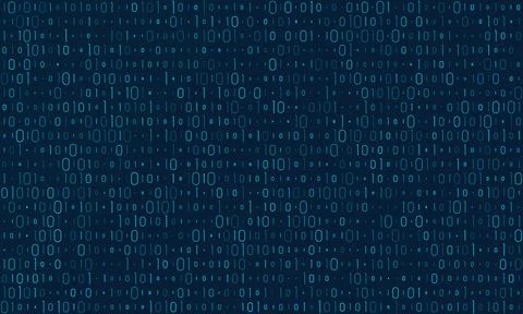 Abstract binary codded matrix background. Binary coding wallpaper. Stock Illustration