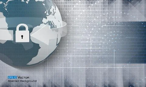 Abstract binary code and world 2 Illustrazione stock