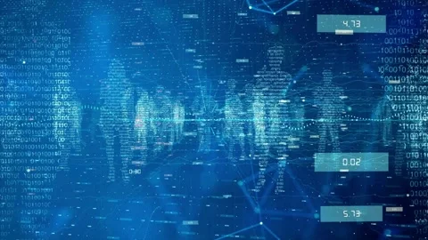 Abstract binary code animated background. Digital computer code. 스톡 동영상 334023249