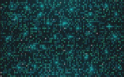 Abstract binary code background. Digital data concept Stock Illustration