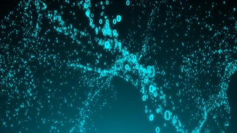 Abstract binary code background. Wave digital backdrop Stock Illustration