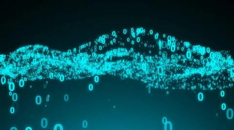 Abstract binary code background. Wave digital backdrop Abstract binary cod... Stock Photos