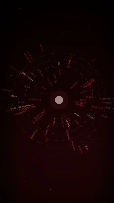 Abstract Binary Code Data Stream Circular Motion Background Stock-Footage 335343156