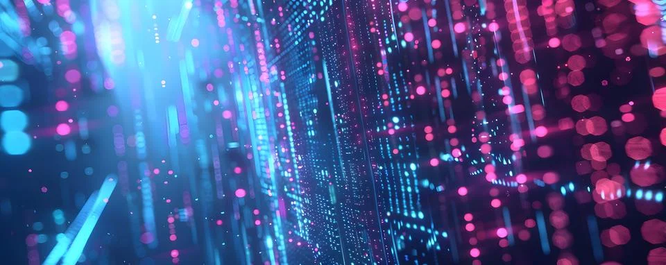 Abstract binary code data stream background Stock Photos