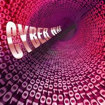 Abstract Binary Code Lighted Tunnel Showing Technology And Computing Stock Illustration