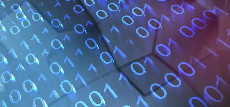 Abstract Binary Code On Low Poly Background Illustrazione stock