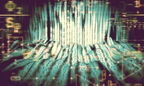 Abstract binary code or language 스톡 일러스트