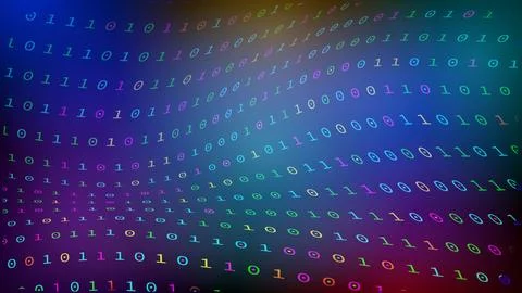 Abstract Binary Code Wave Gradient Background Stockillustratie