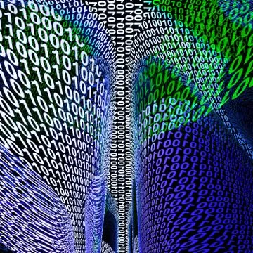 Abstract binary codes background showing technology and data Stock Illustration