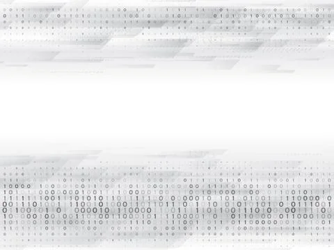 Abstract binary computer code. Hi tech digital technology on a grey backgroun Stock Illustration