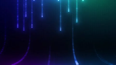 Abstract Binary Data Flow Background with Glowing Zero and One Digits Stock Footage 337117354