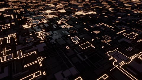Abstract binary data node with red glowing led color. Technology background Stock Footage 113590598