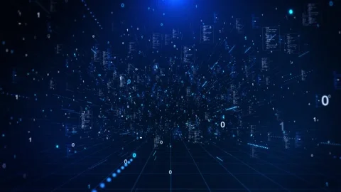 Abstract Binary Data Stream Cyber Space Digital Information Flow binary numbers Video stock 341903597