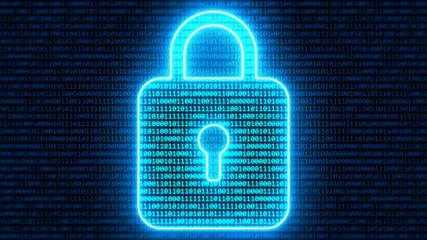 Abstract Binary Digital Padlock Computer Cyber Security Concept Stock-Illustration