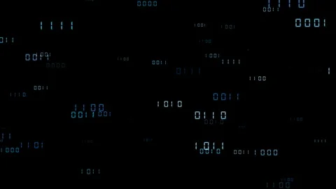 Abstract binary digits on black background, cyberspace codes Stock Footage 279338822