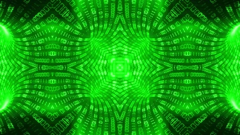 Abstract binary kaleidoscope background green Stock Footage 201737669