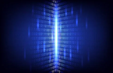 Abstract binary number with circuit technology background Illustrazione stock