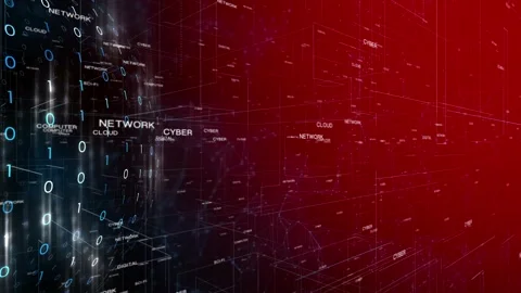 Abstract binary numbers with metaverse word cloud background Stock Footage 229845764