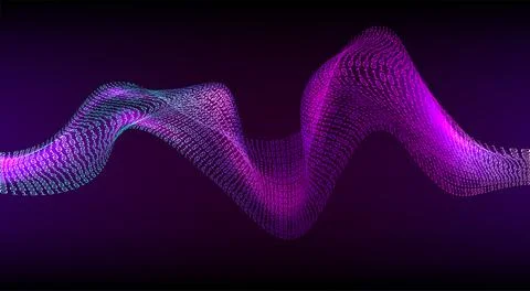 Abstract binary wave. Digital code background. Cybersapace and technology 스톡 일러스트
